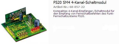 FS20SM4 4-Kanal Empfängermodul