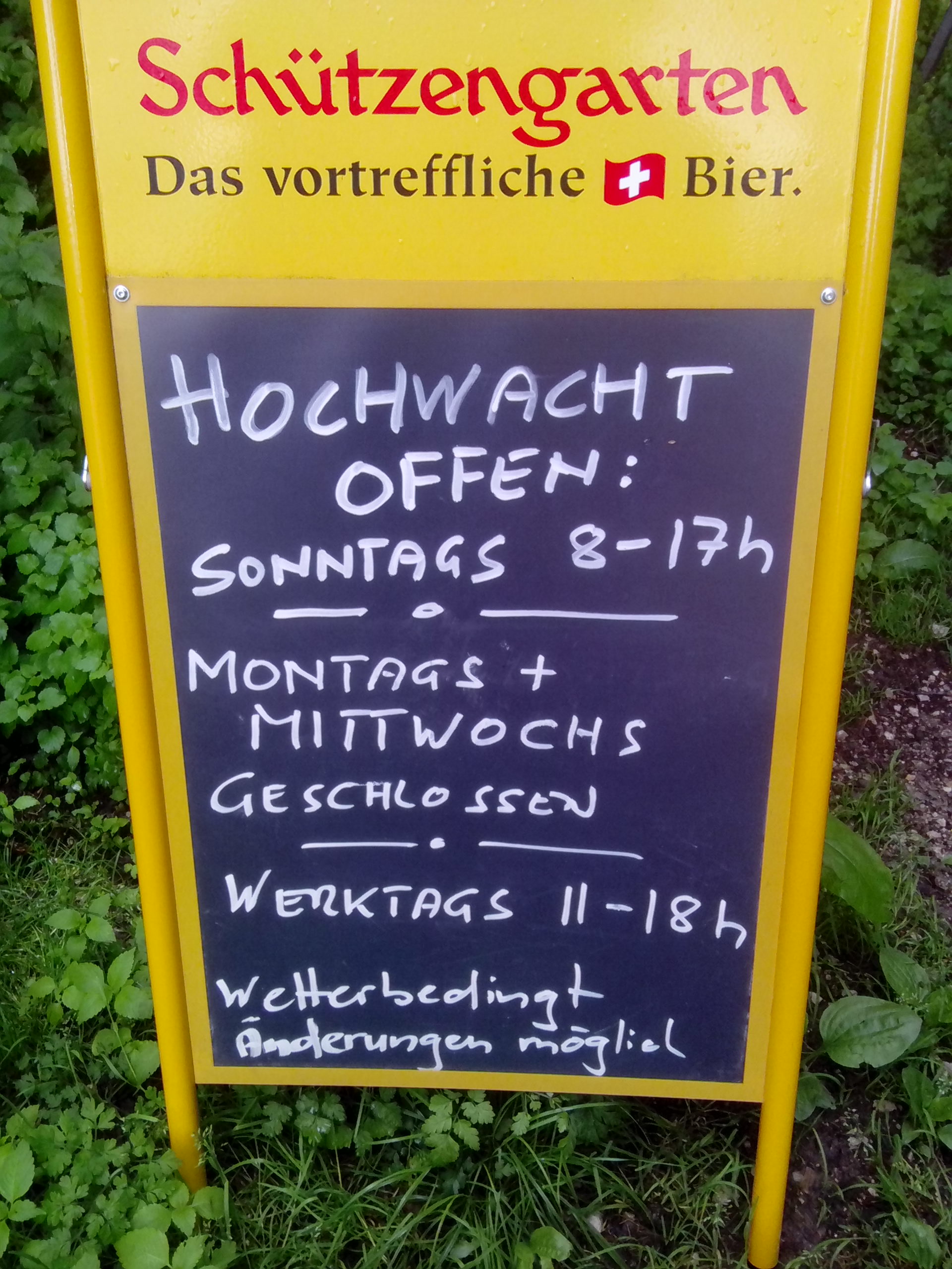 Leider hatte das Restaurant Hochwacht auf der Lägere heute Mittwoch 20.05.2015 geschlossen