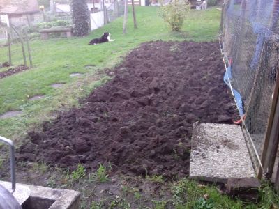 Garten umgestochen