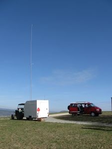 Funkerfahrzeuge am 13.März 2017 auf der Spornegg bei Baldingen