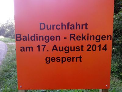 Strasse Baldingen<-> Rekingen gesperrt !