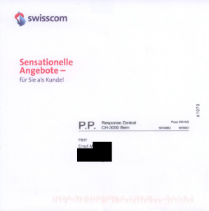 Swisscom Angebot Briefumschlag