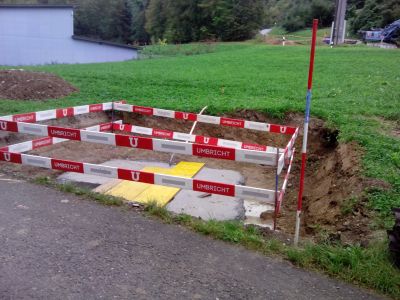 1. Aufgrabung auf der Strasse Richtung Schützenhaus