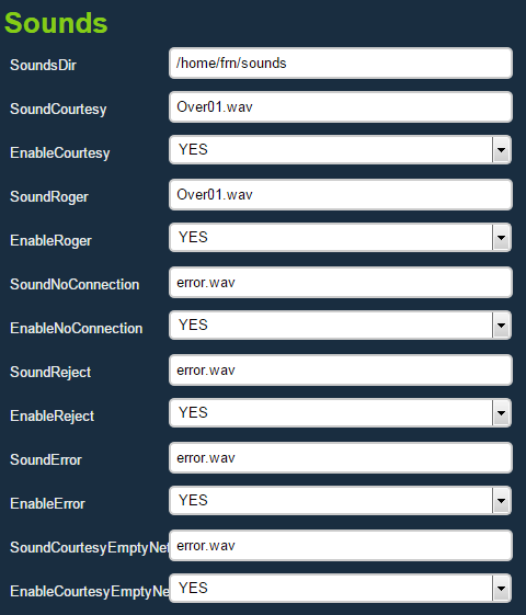 FRN4Pi Sound Einstellungen