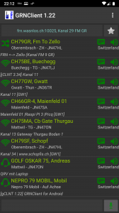 Screenshot vom Android-GRN-Client V1.22