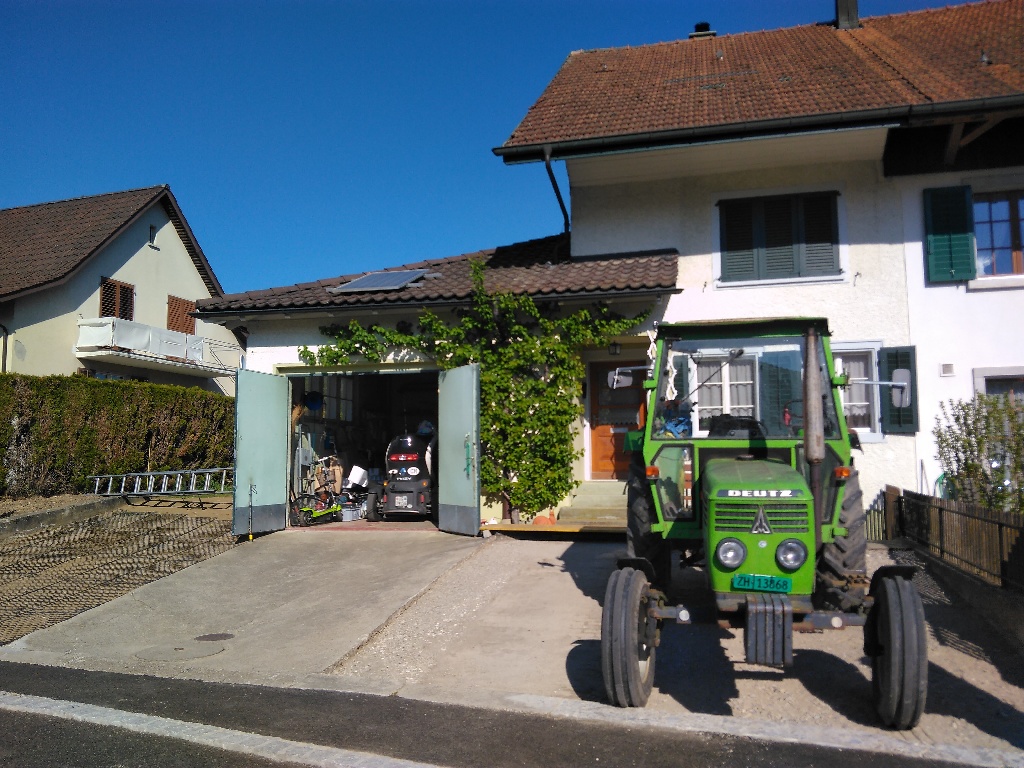 Am 27. April 2020 um 17:13 Uhr endlich am Übernachtungsort bei Thedy in Baldingen angekommen