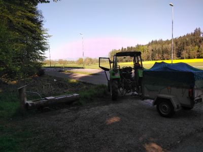 Nach 3 Stunden fahrt erster 'Züni'-Halt kurz vor Langenthal am 23.04.2020