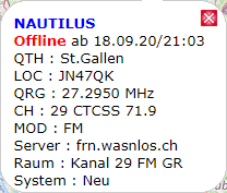 Info bei einem Gateway der Offline ist