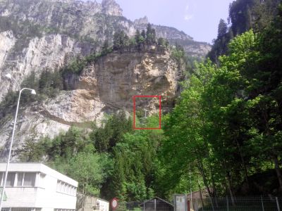 Felsbauarbeiten in der 'Chluse' beim Aufgang von Kandersteg ins Gasterntal