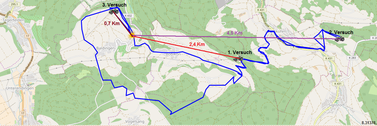 Testtour mit dem Handfunkgerät Stabo XH9006e vom 27.01.2017