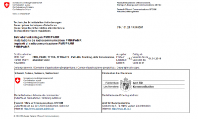 Technische Schnittstellen-Anforderungen RIR0507