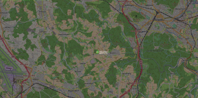 Karte mit dem Standort meines Funkgespanns bei Forbüel nähe Brütten 16. März 2019