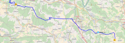 Route von Baldingen nach Brütten am 16.06.2018