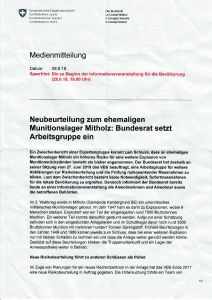 Seite 1 vom erhaltenen Beiblatt an der Informationsveranstaltung vom 28.06.2018 in Mitholz