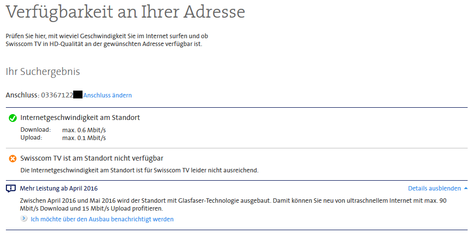 Swisscom Leitungsausbau in Mitholz von Ende 2015 in den Frühling 2016 verschoben !