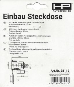 Rückseite der Einbau Steckdose