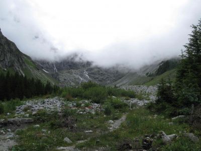Vernebelte Aussicht Richtung Kanderfirn