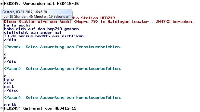 Connect von HED415 zu HED249 am 03.01.2017 um 16:46 Uhr