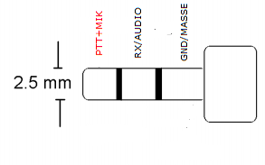 Mikrofonstecker-Belegung (2,5mm) des PMR Stabo Freecomm 650