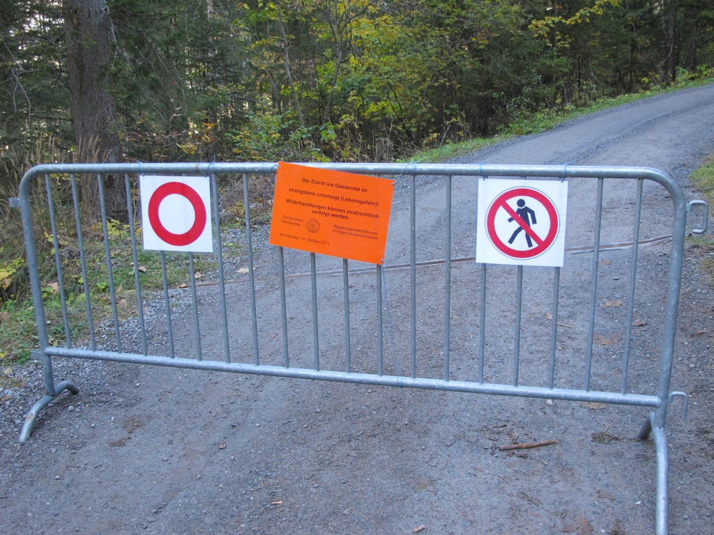 Gasterntalstrasse gesperrt