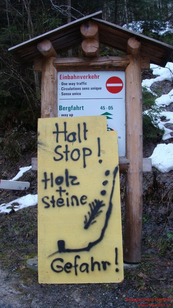 Beim Eingang zum Gasterntal, unmissverständlich !